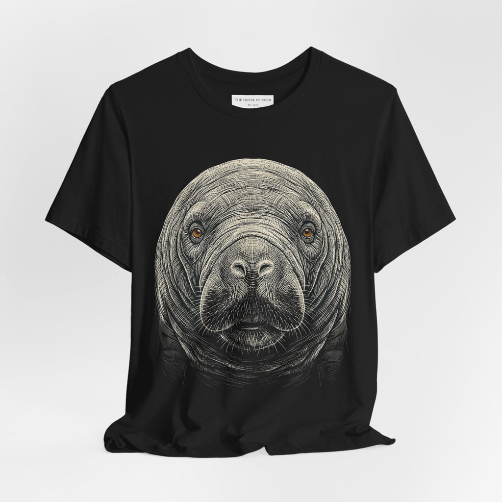 Manatee Shirt - Wildlife Art - Pen and Ink - Sea Cow Gift - Still Here