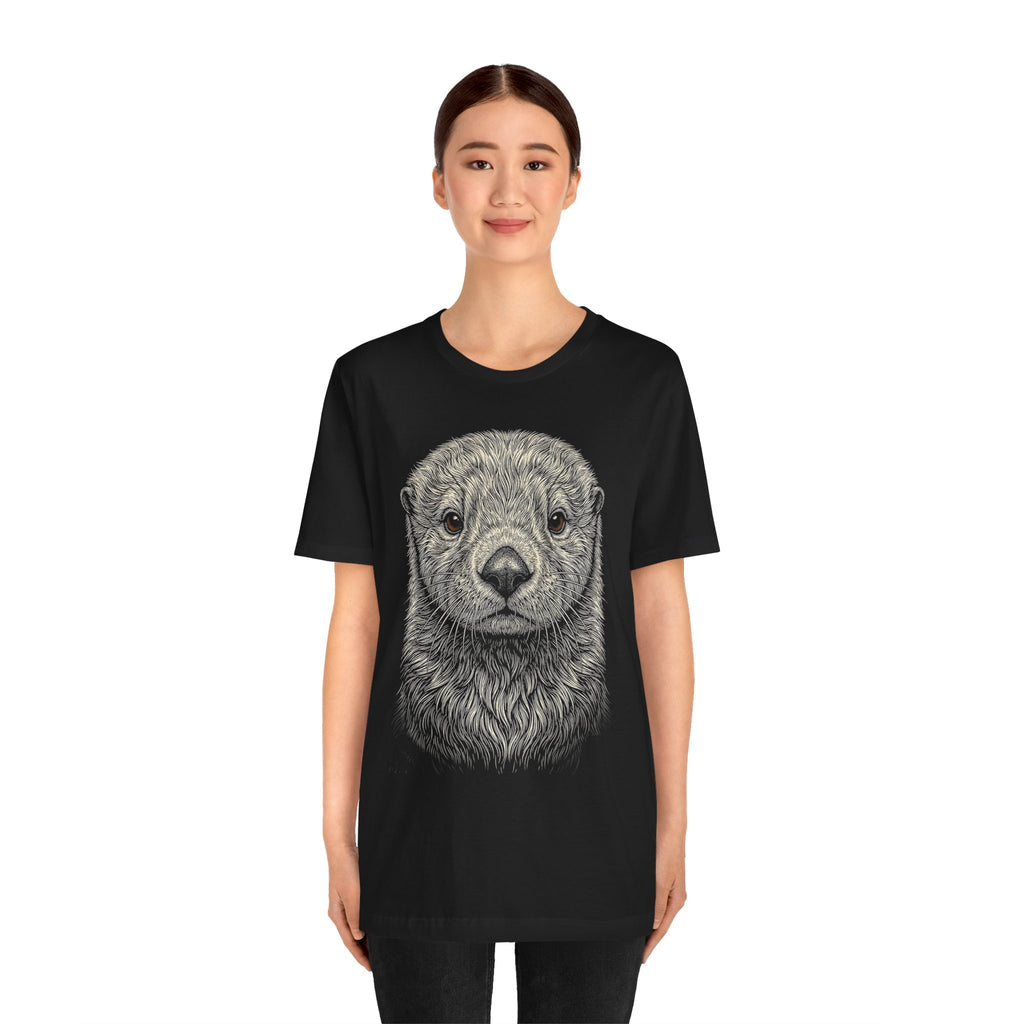 Sea Otter Shirt - Wildlife Art - Pen and Ink - Ocean Gift - Still Here