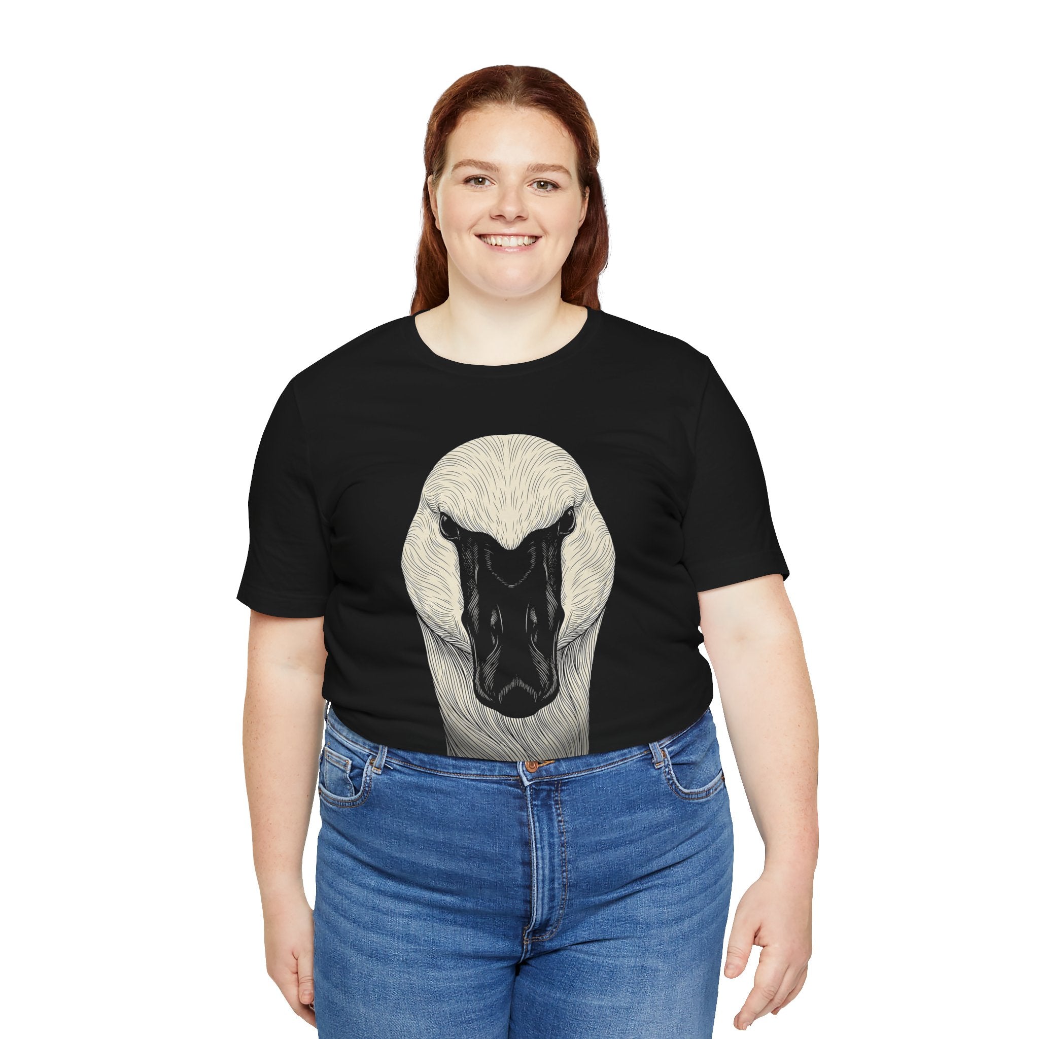 Trumpeter Swan Shirt - Wildlife Art - Pen and Ink - Bird Gift - Still Here
