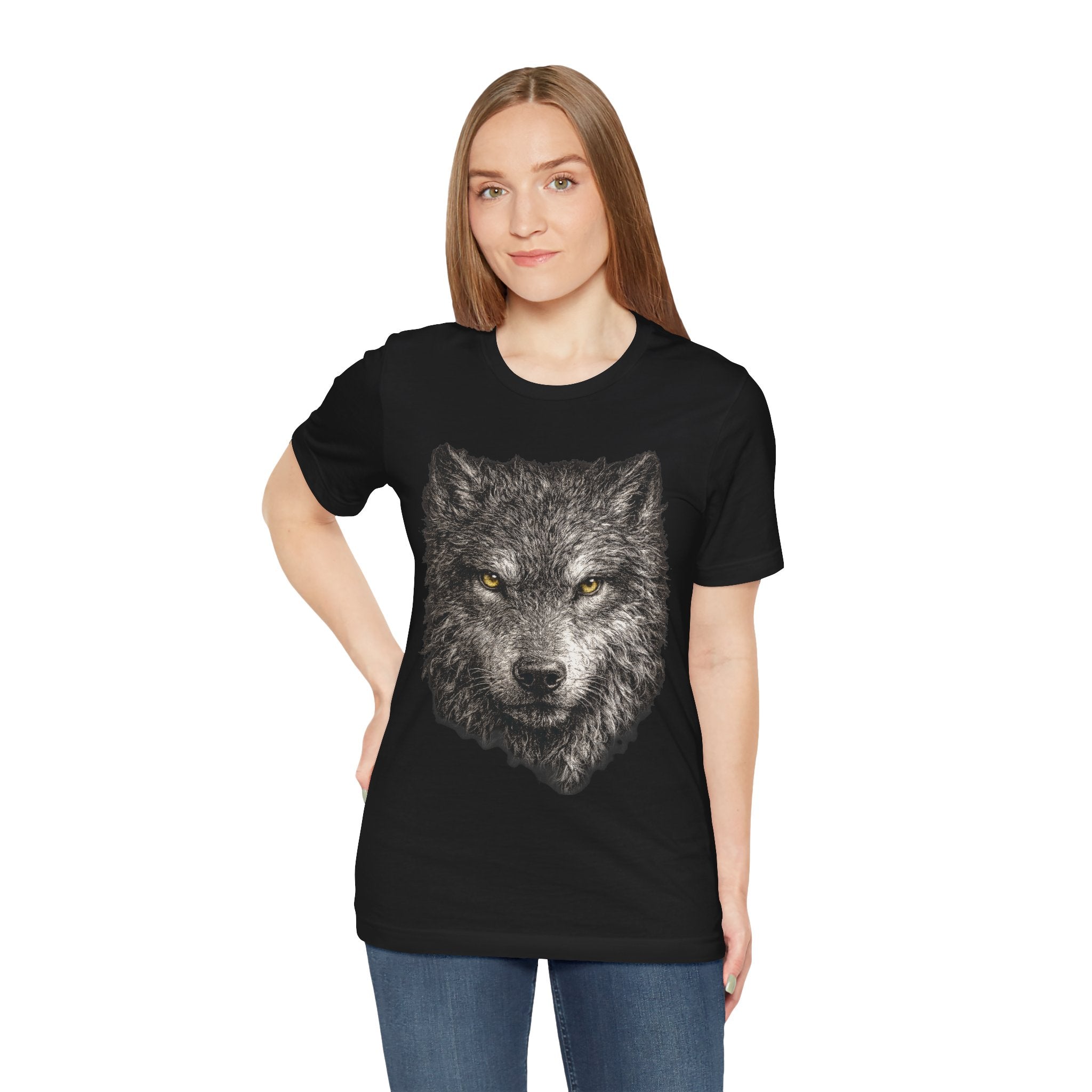 Gray Wolf Shirt - Wildlife Art - Pen and Ink - Wolf Gift - Still Here