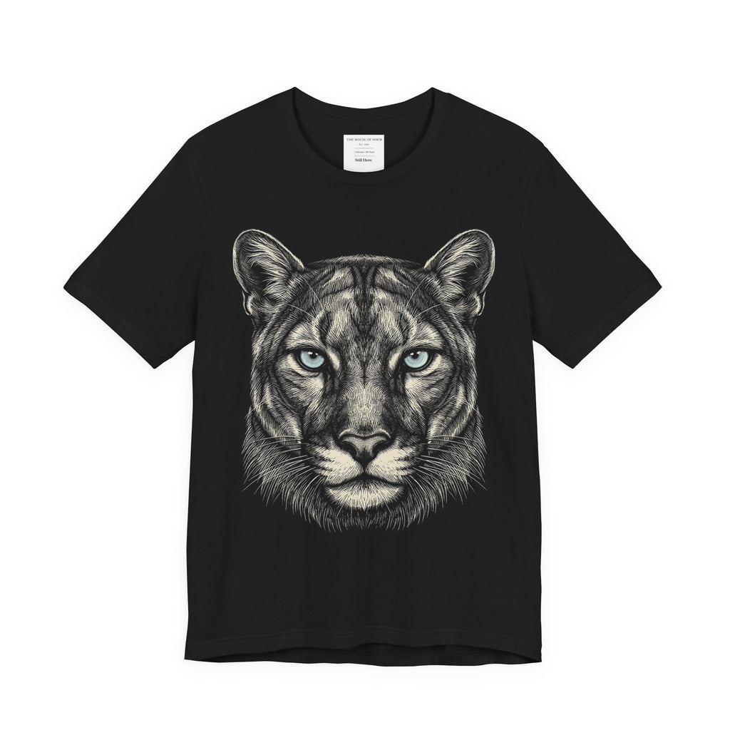 Mountain Lion Shirt - Wildlife Art - Pen and Ink - Cougar Gift - Still Here