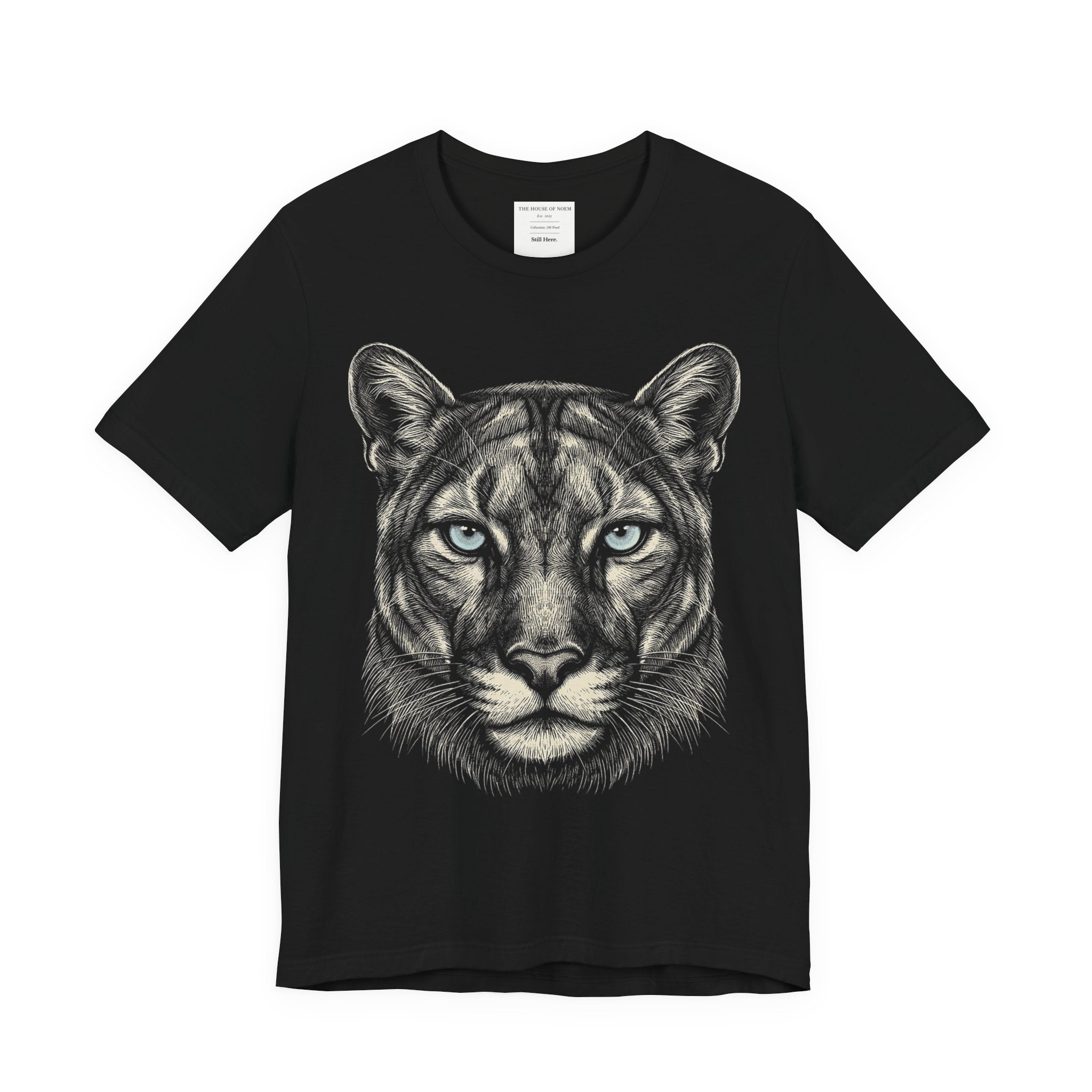Mountain Lion Shirt - Wildlife Art - Pen and Ink - Cougar Gift - Still Here