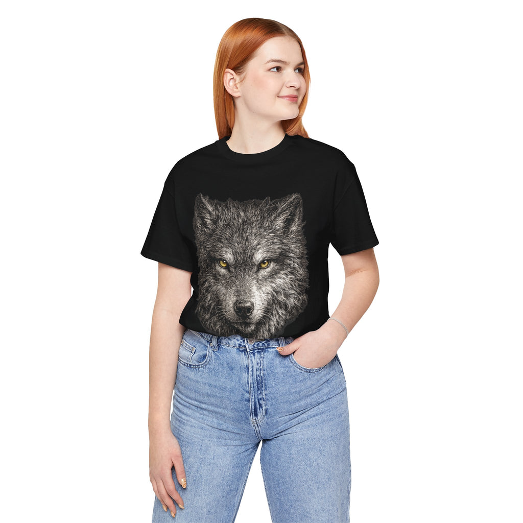 Gray Wolf Shirt - Wildlife Art - Pen and Ink - Wolf Gift - Still Here