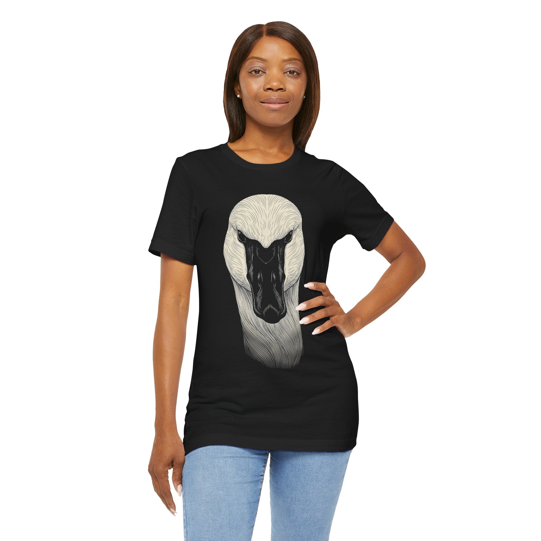 Trumpeter Swan Shirt - Wildlife Art - Pen and Ink - Bird Gift - Still Here