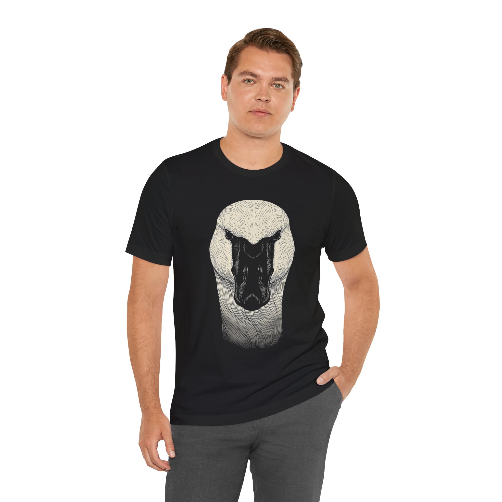 Trumpeter Swan Shirt - Wildlife Art - Pen and Ink - Bird Gift - Still Here