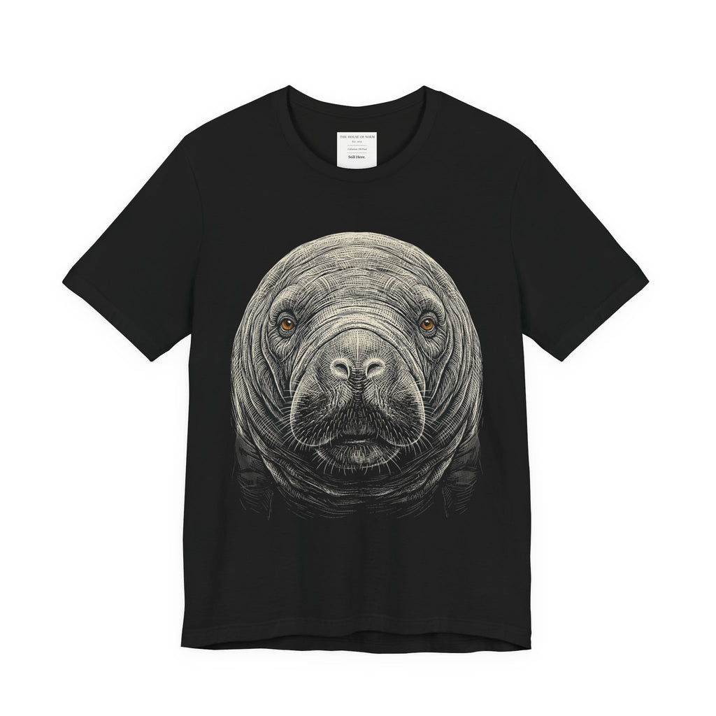 Manatee Shirt - Wildlife Art - Pen and Ink - Sea Cow Gift - Still Here