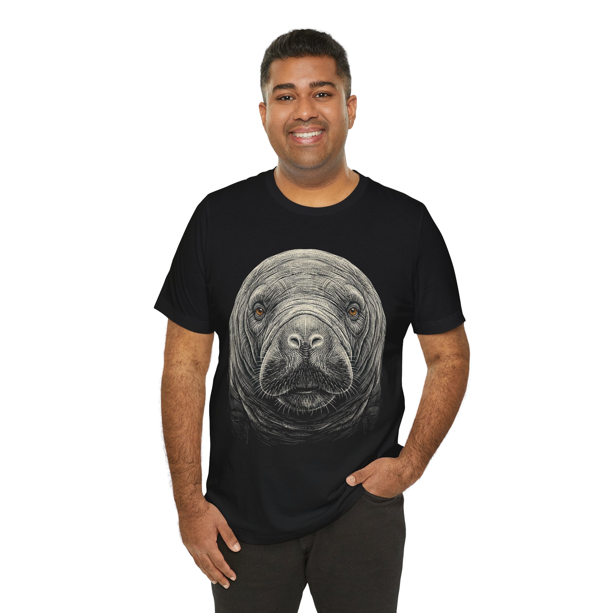 Manatee Shirt - Wildlife Art - Pen and Ink - Sea Cow Gift - Still Here