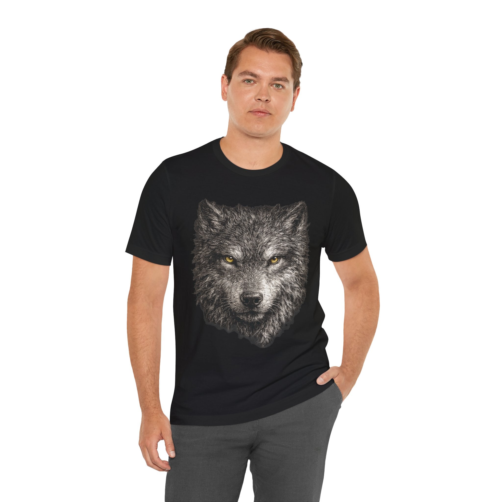 Gray Wolf Shirt - Wildlife Art - Pen and Ink - Wolf Gift - Still Here