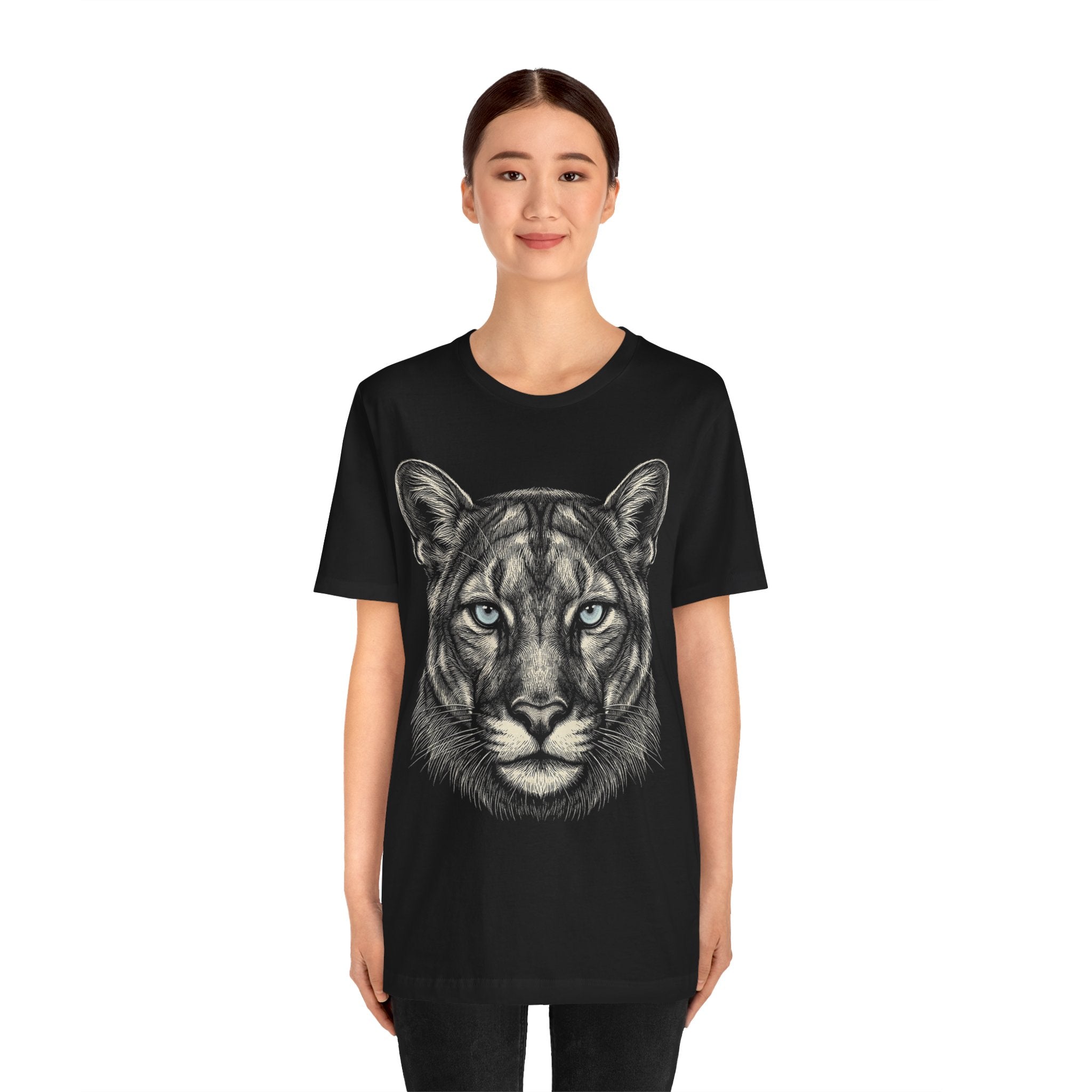 Mountain Lion Shirt - Wildlife Art - Pen and Ink - Cougar Gift - Still Here