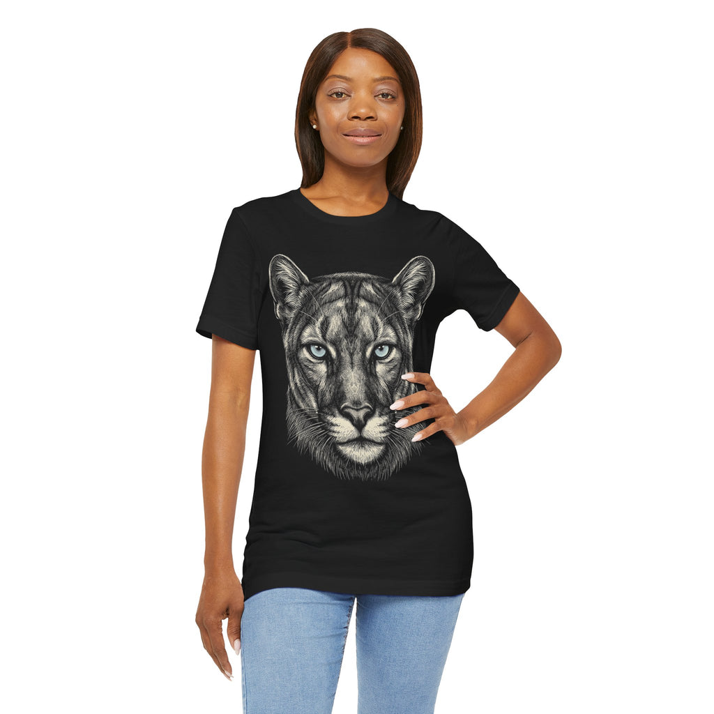Mountain Lion Shirt - Wildlife Art - Pen and Ink - Cougar Gift - Still Here