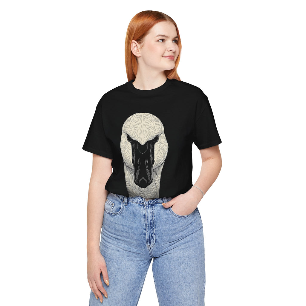 Trumpeter Swan Shirt - Wildlife Art - Pen and Ink - Bird Gift - Still Here