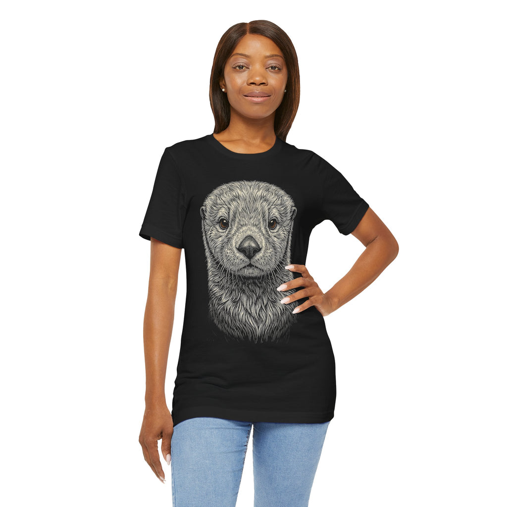 Sea Otter Shirt - Wildlife Art - Pen and Ink - Ocean Gift - Still Here