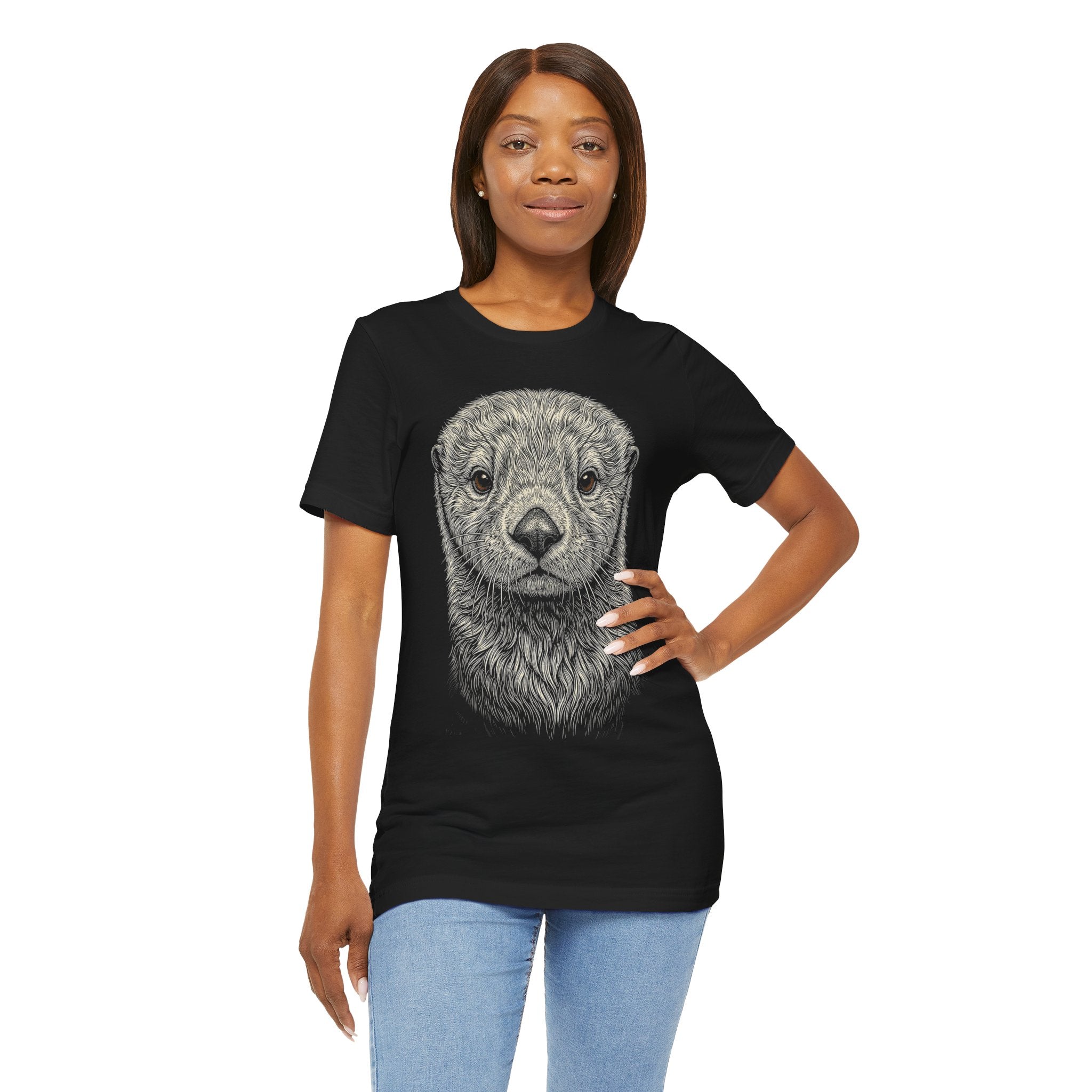 Sea Otter Shirt - Wildlife Art - Pen and Ink - Ocean Gift - Still Here