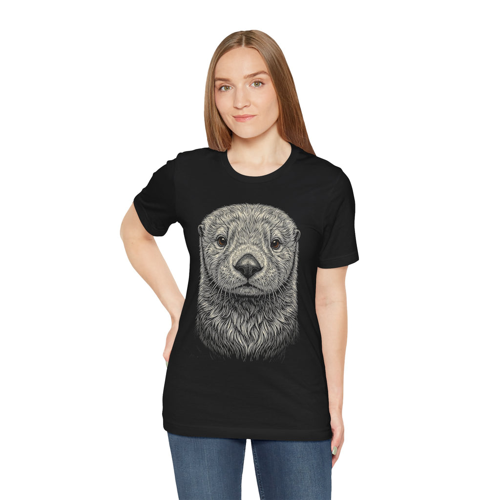 Sea Otter Shirt - Wildlife Art - Pen and Ink - Ocean Gift - Still Here