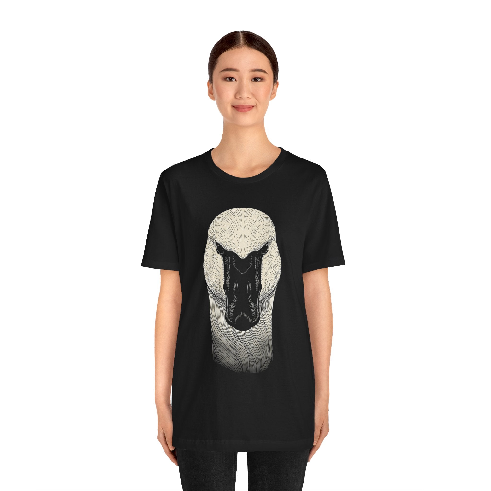 Trumpeter Swan Shirt - Wildlife Art - Pen and Ink - Bird Gift - Still Here
