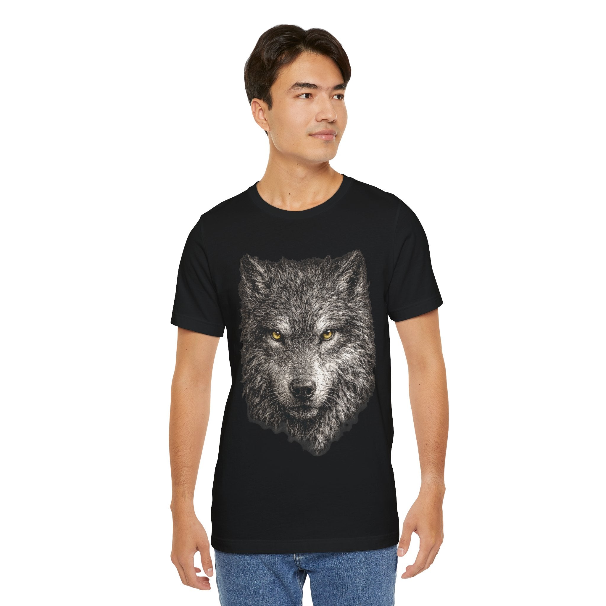 Gray Wolf Shirt - Wildlife Art - Pen and Ink - Wolf Gift - Still Here