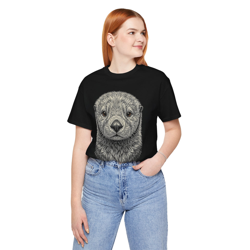 Sea Otter Shirt - Wildlife Art - Pen and Ink - Ocean Gift - Still Here