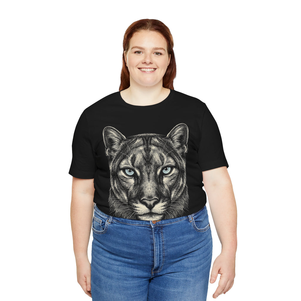 Mountain Lion Shirt - Wildlife Art - Pen and Ink - Cougar Gift - Still Here