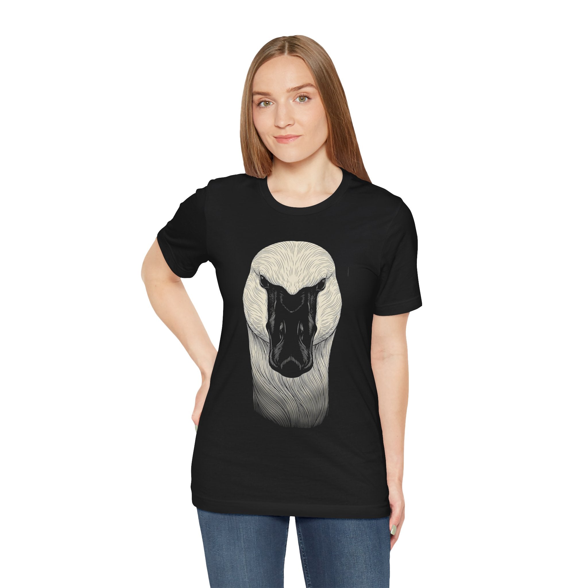 Trumpeter Swan Shirt - Wildlife Art - Pen and Ink - Bird Gift - Still Here