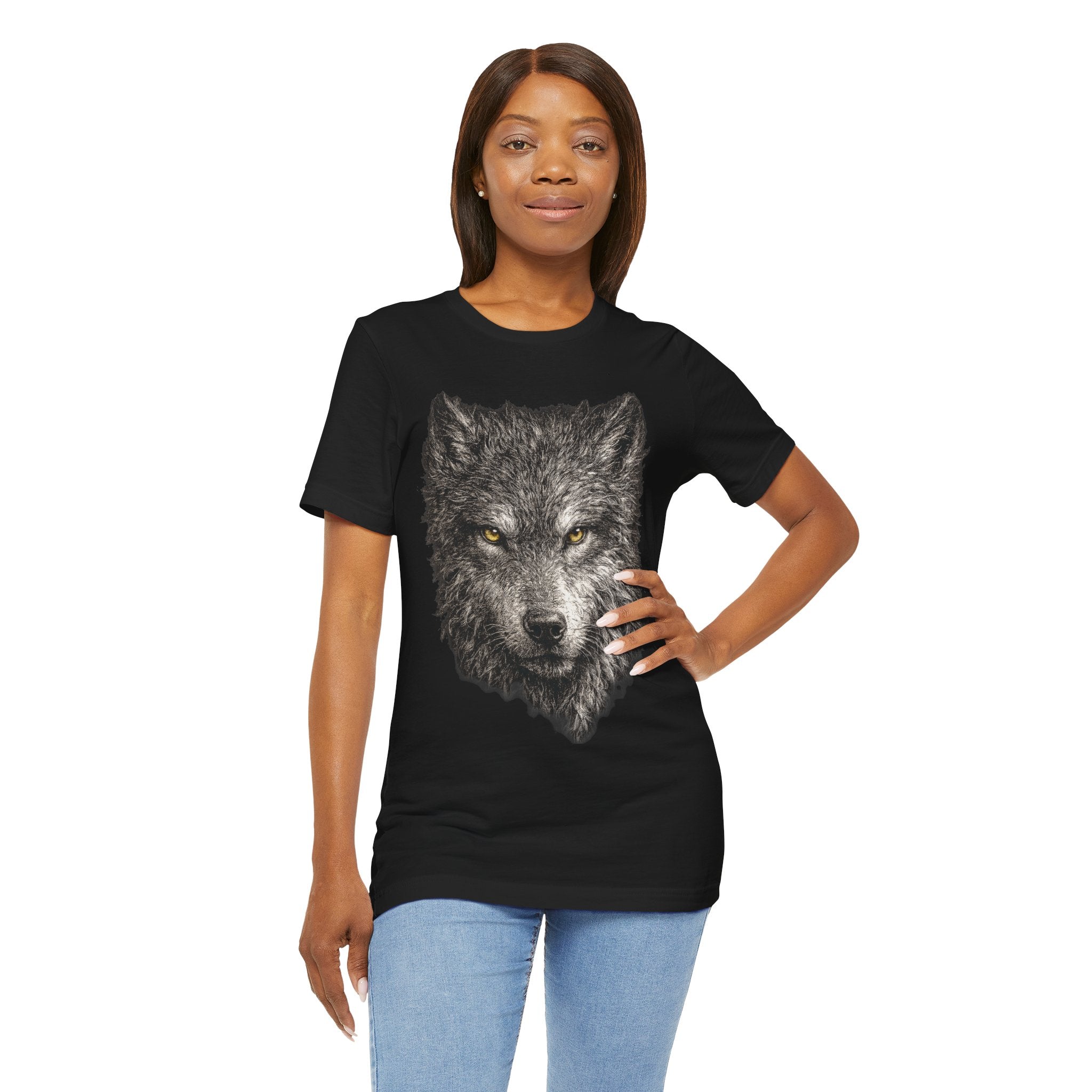 Gray Wolf Shirt - Wildlife Art - Pen and Ink - Wolf Gift - Still Here