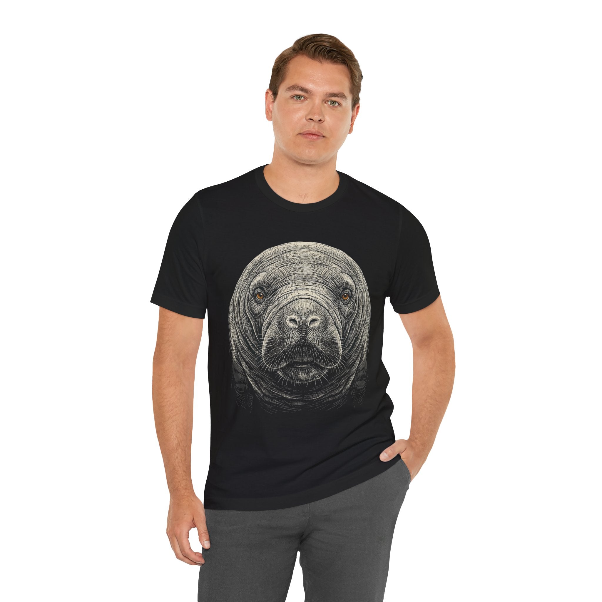 Manatee Shirt - Wildlife Art - Pen and Ink - Sea Cow Gift - Still Here