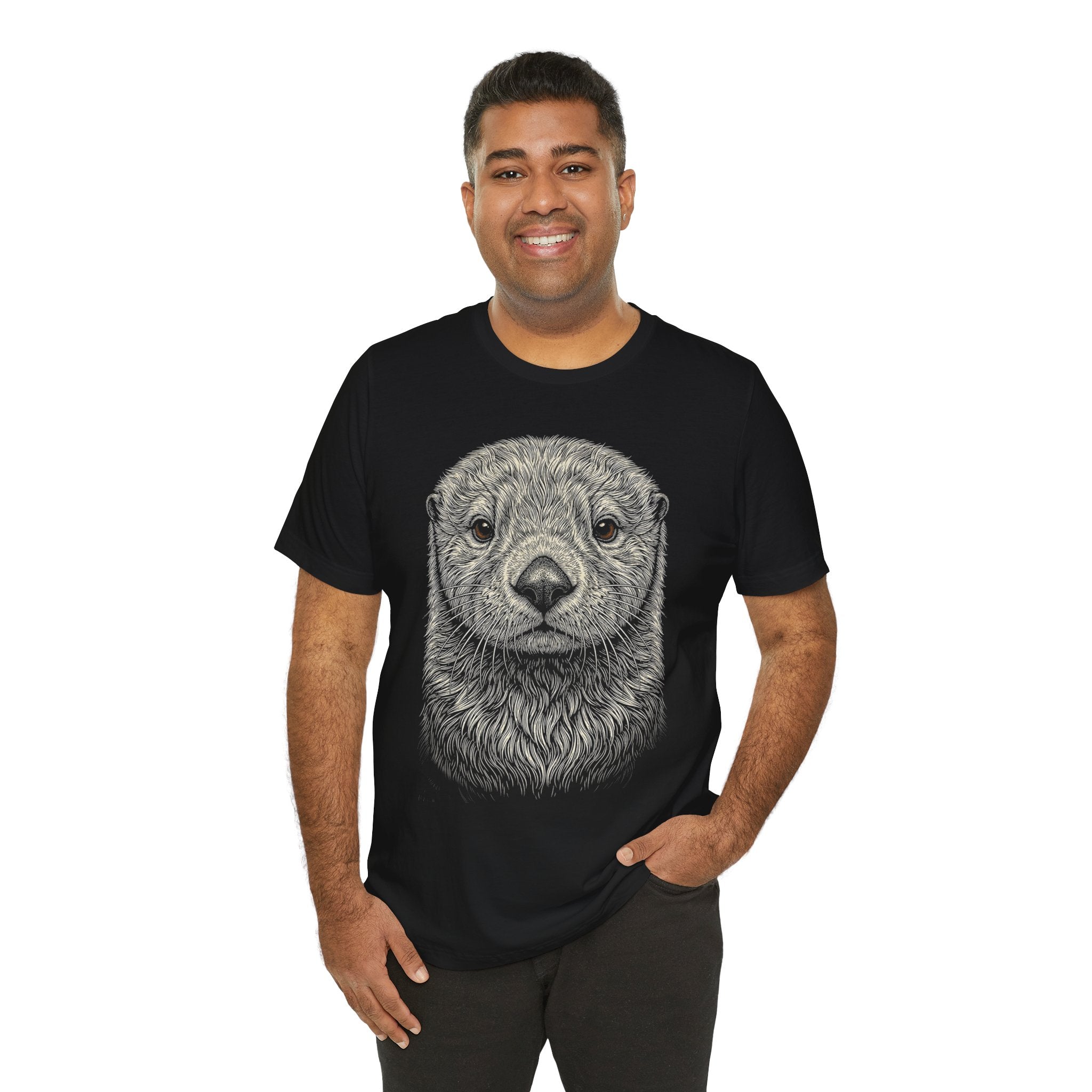 Sea Otter Shirt - Wildlife Art - Pen and Ink - Ocean Gift - Still Here