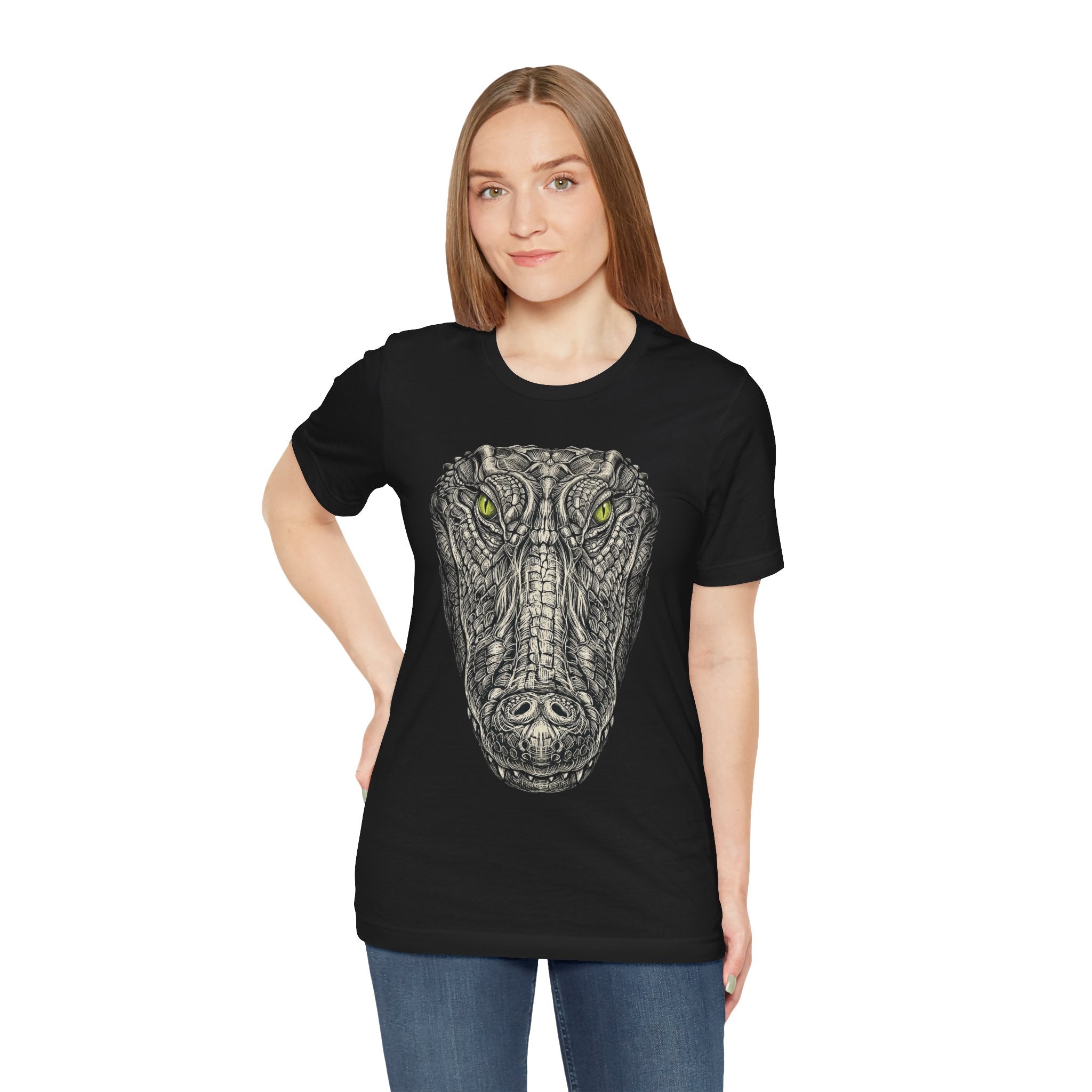 American Alligator Shirt - Wildlife Art - Pen and Ink - Reptile Gift - Still Here